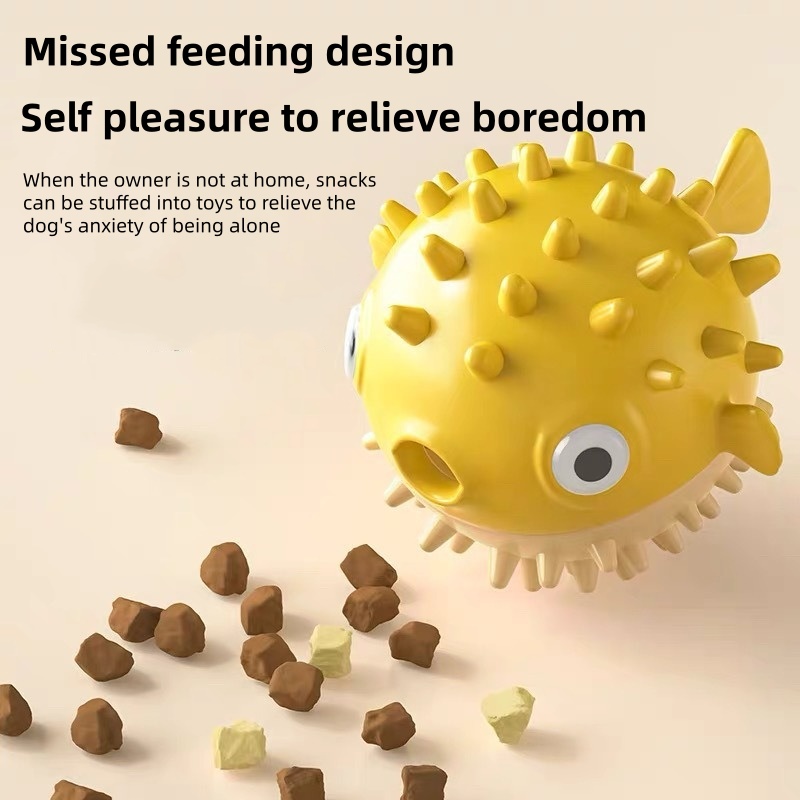 Rubber Treat Dispensing Dog Toy - Jouet interactif pour chien, distributeur de