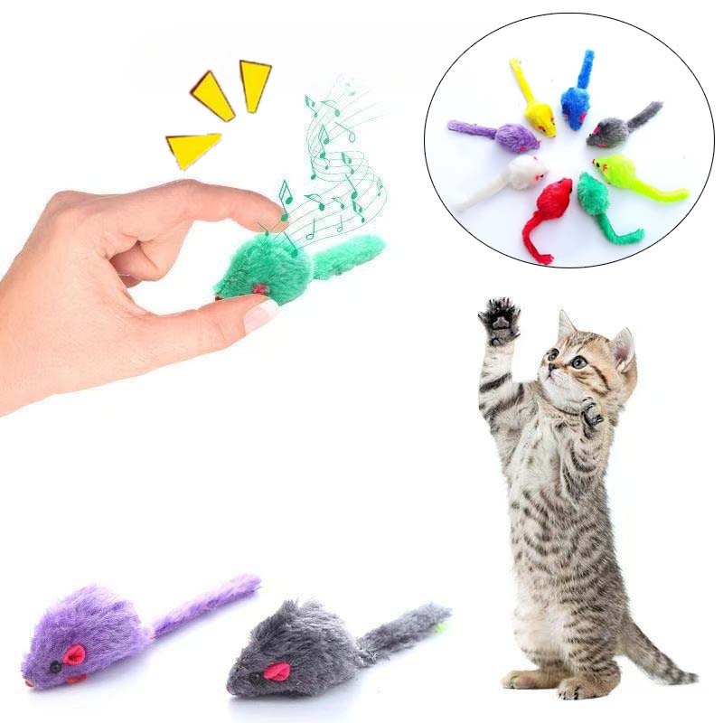 Catnip Interactive Plush Mouse - Jouet pour chat en fausse fourrure,