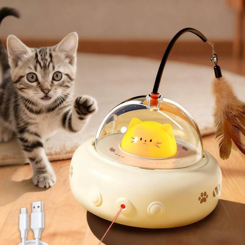 Laser Pointer Cat Toy Automatic - Jouets interactifs pour chats d'intérieur à