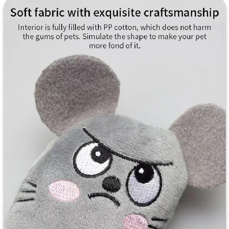Catnip Interactive Plush Mouse - Jouets pour chat mignon, jouet interactif