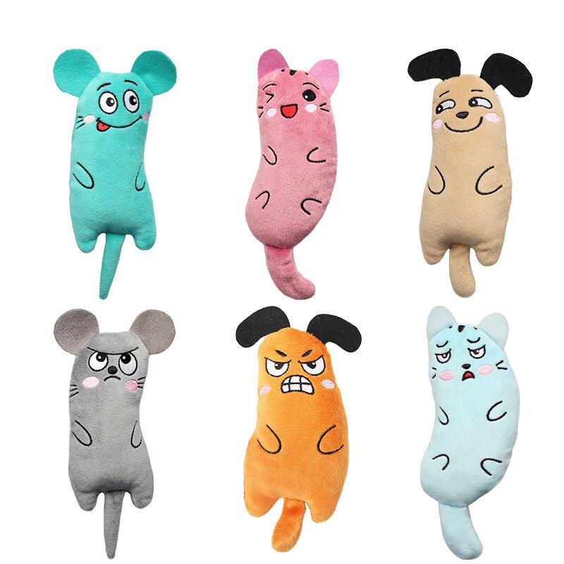 Catnip Interactive Plush Mouse - Jouet drôle en peluche brodé d'herbe