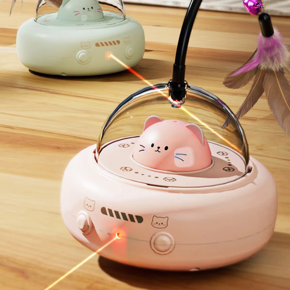 Laser Pointer Cat Toy Automatic - Robot de chatement automatique 3-en-1 avec