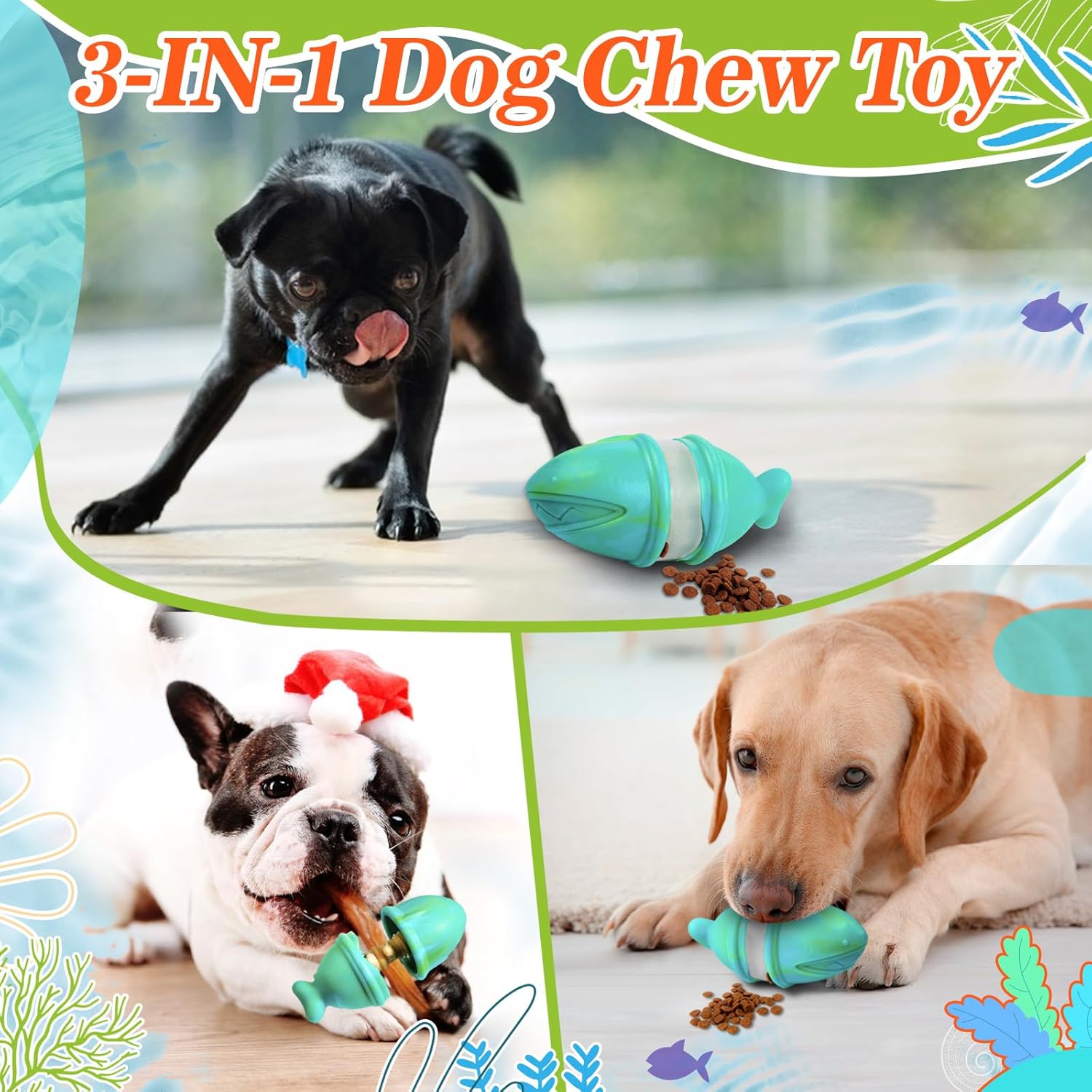 Jouet à mâcher 2 en 1 pour dis - Rubber Treat Dispensing Dog Toy avis et prix