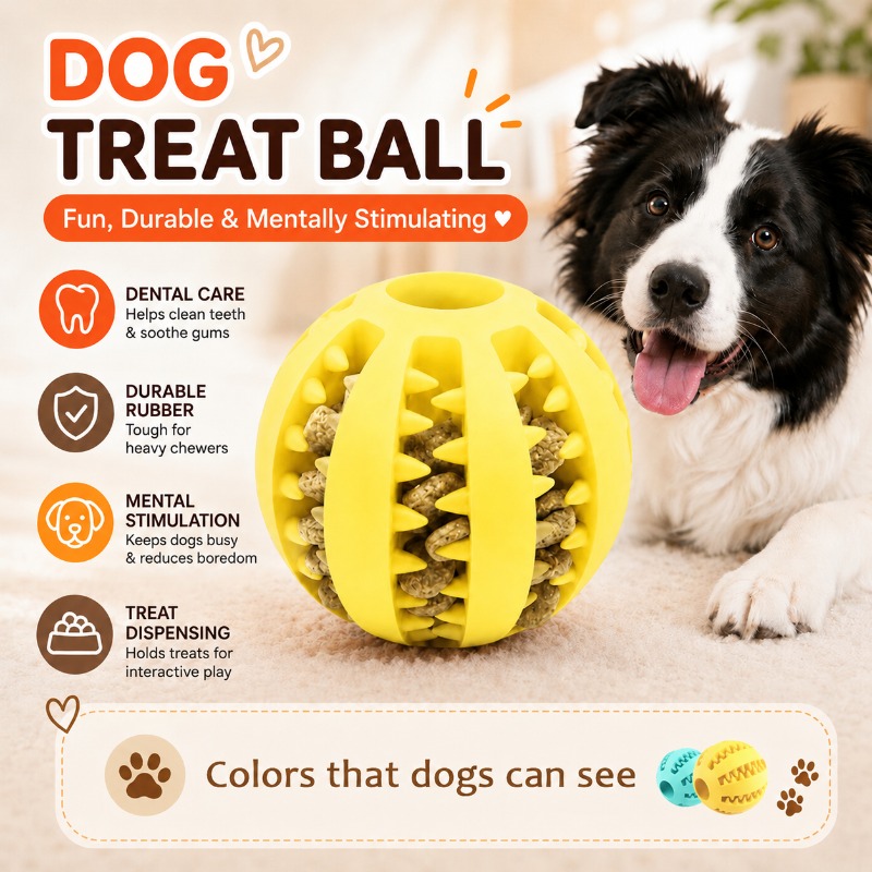 1 pièce - Balle distributrice  - Rubber Treat Dispensing Dog Toy avis et prix
