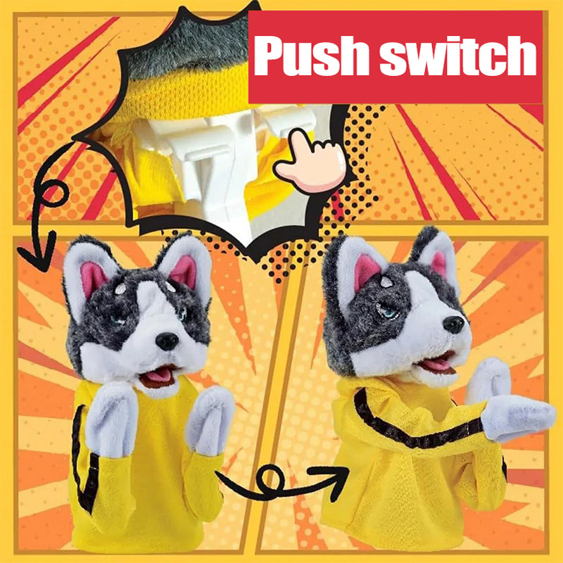 Gants Kung Fu Husky pour enfan - Interactive Squeaky Plush Dog Toy avis et prix